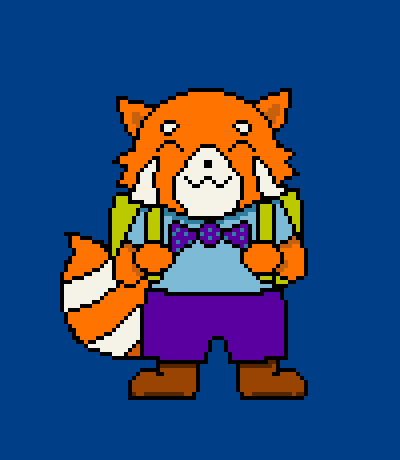 An animation of the TC's Red Panda Mascot, bunch, encouraging you to play our Welcome to the TC Game