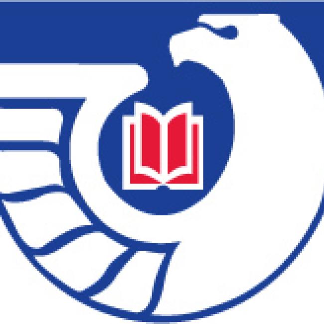 Regional Depository library logo: stylized eagle with open red book on a blue background.